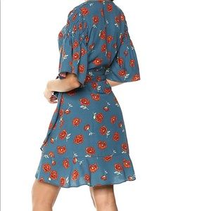 Elegant Red Floral Mini Dress